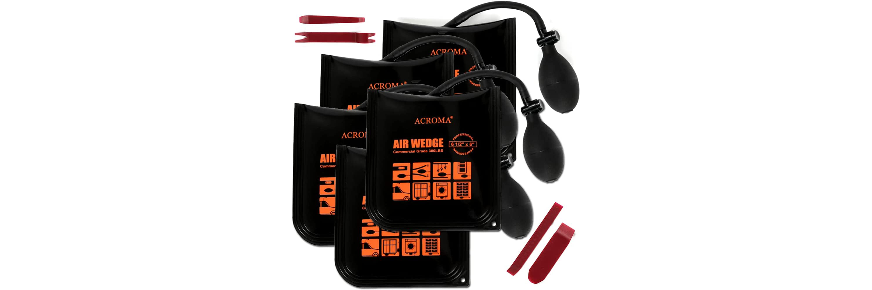 IMPROVED 3 Piece Commercial Grade Air Wedge Bag Pump Professional
